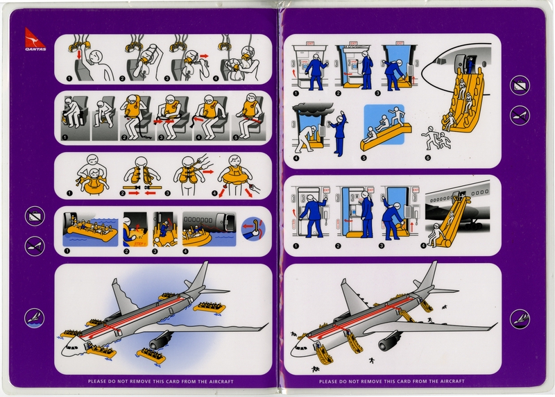 Image: safety information card: Qantas Airways, Airbus A330-200