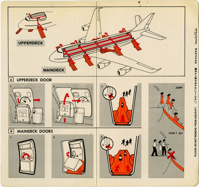 Image: safety information card: Thai Airways International, Boeing 747