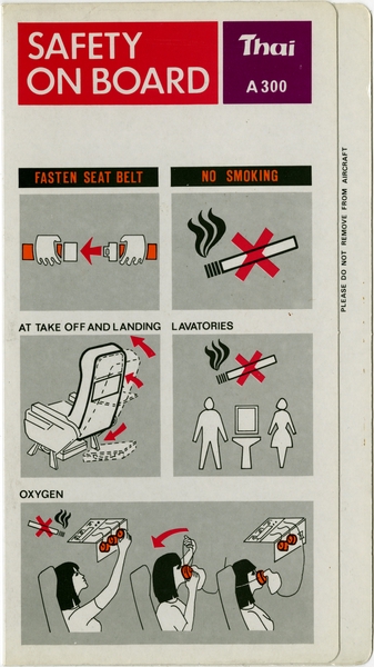Image: safety information card: Thai Airways International, Airbus A300