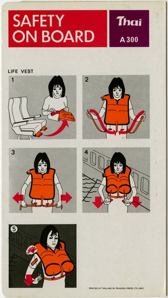 Image: safety information card: Thai Airways International, Airbus A300