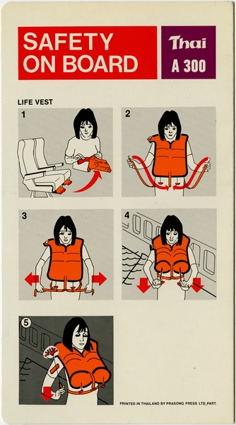 Image: safety information card: Thai Airways International, Airbus A300