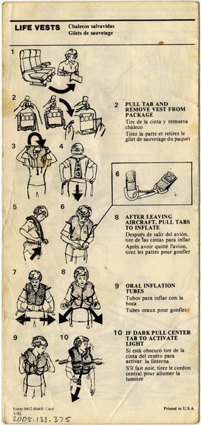 Image: safety information card: Total Air, Lockheed L-1011 TriStar