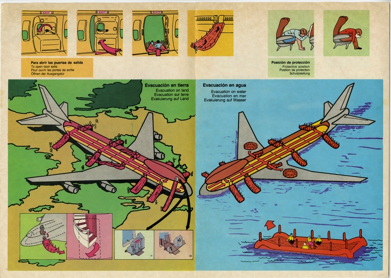 Image: safety information card: Aerolineas Argentinas, Boeing 747-200