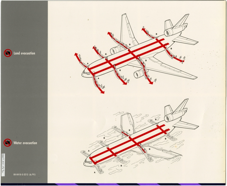 Image: safety information card: Northwest Airlines, McDonnell Douglas DC-10