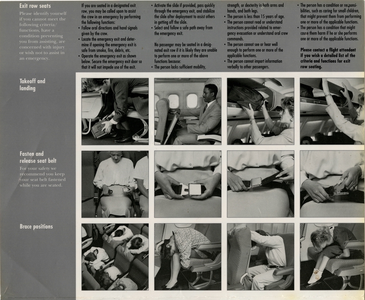 Image: safety information card: Northwest Airlines, Boeing 757