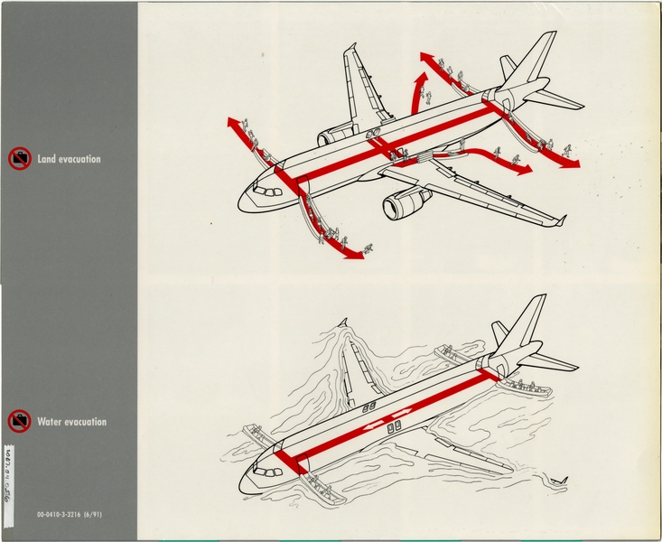 Image: safety information card: Northwest Airlines, Airbus A320