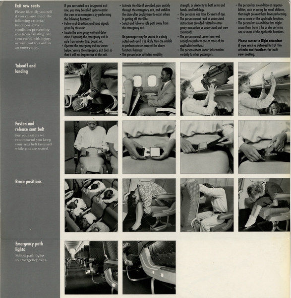Image: safety information card: Northwest Airlines, Airbus A320