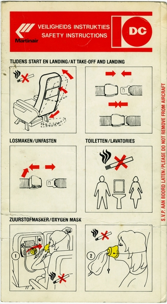 Image: safety information card: Martinair, McDonnell Douglas DC-10