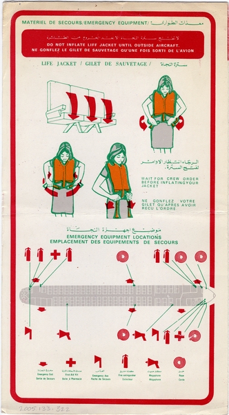 Image: safety information card: Middle East Airlines (MEA), Boeing 720B