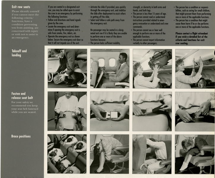 Image: safety information card: Northwest Airlines, Airbus A320