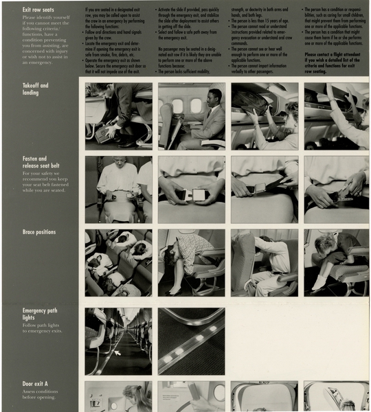 Image: safety information card: Northwest Airlines, Boeing 757