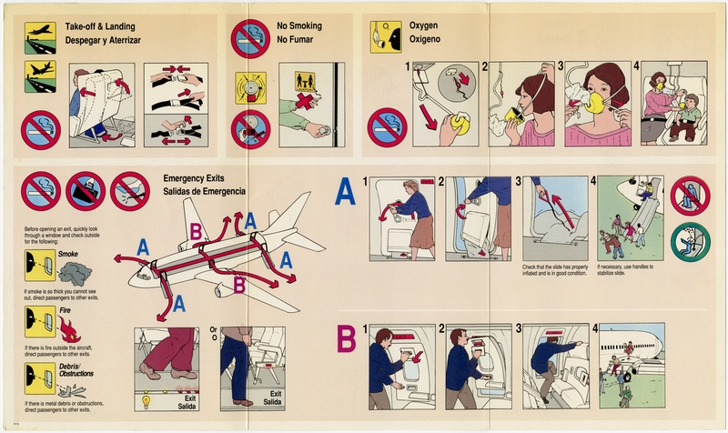 Image: safety information card: Sierra Pacific Airlines, Boeing 737