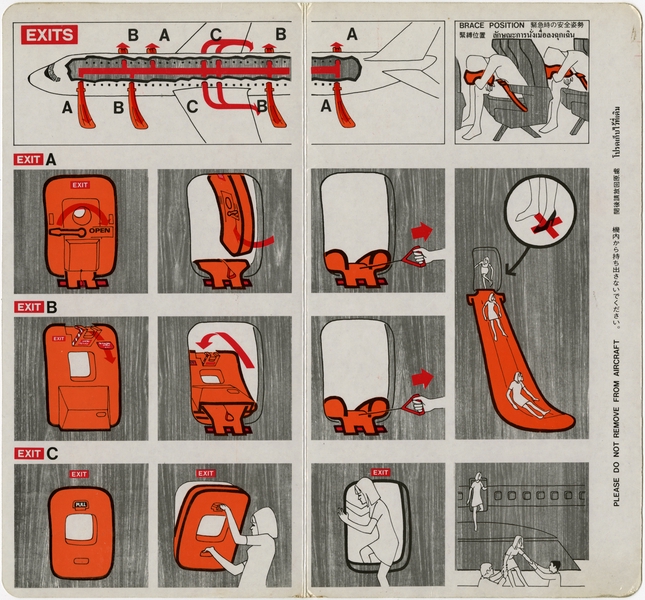 Image: safety information card: Thai Airways International, Douglas DC-8-63