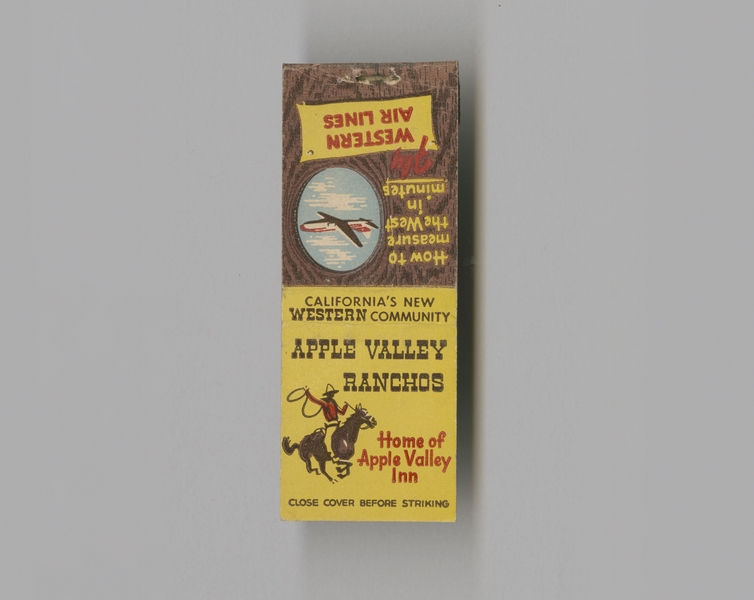 Image: matchbook cover: Western Air Lines