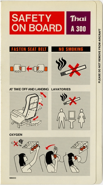 Image: safety information card: Thai Airways International, Airbus A300