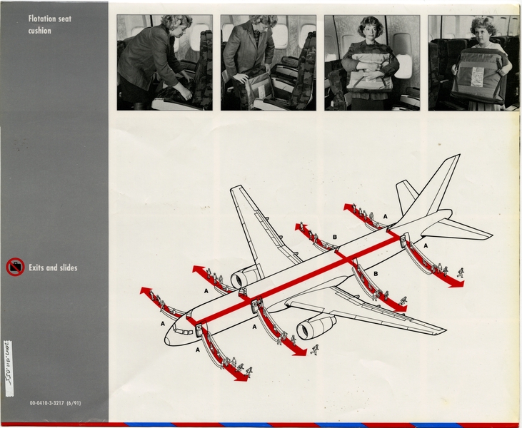 Image: safety information card: Northwest Airlines, Boeing 757