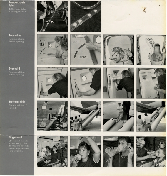 Image: safety information card: Northwest Airlines, Boeing 757
