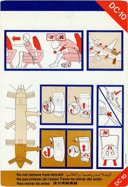 Image: safety information card: British Caledonian Airways, McDonnell Douglas DC-10