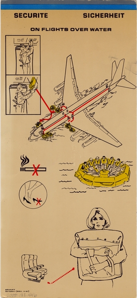 Image: safety information card: Braniff International, Douglas DC-8-62