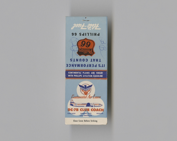 Image: matchbook: Continental Air Lines