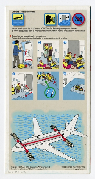 Image: safety information card: Spirit Airlines, Airbus A319