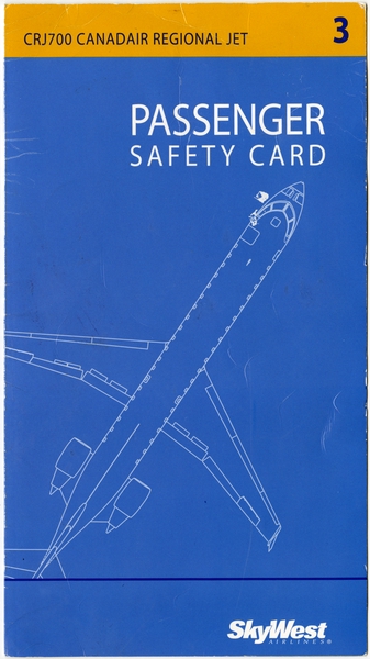 Image: safety information card: SkyWest Airlines, CRJ700 Canadair Regional Jet