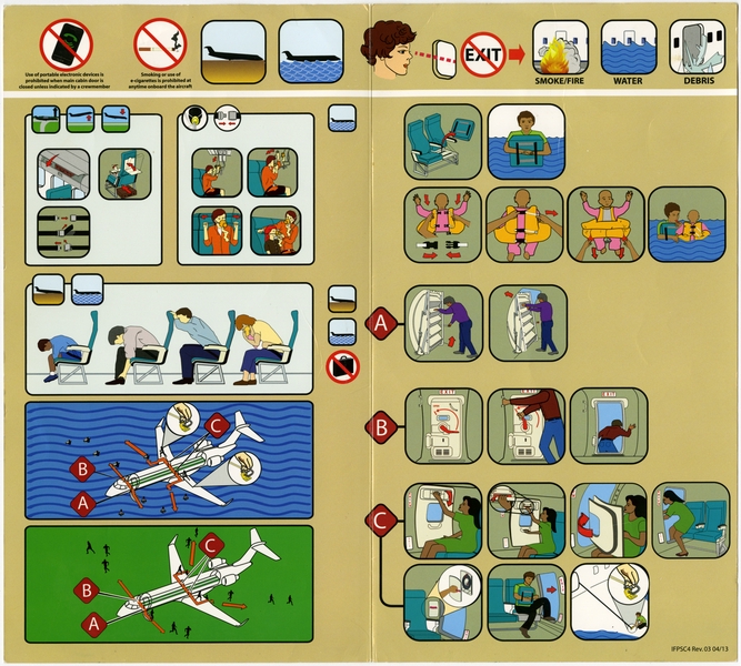 Image: safety information card: SkyWest Airlines, CRJ700 Canadair Regional Jet