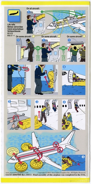 Image: safety information card: United Airlines, Boeing 737-800/900