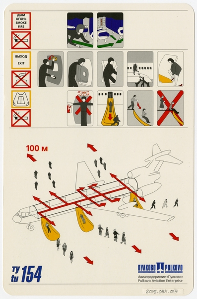 Image: safety information card: Pulkovo Aviation Enterprise, Tupolev Tu-154