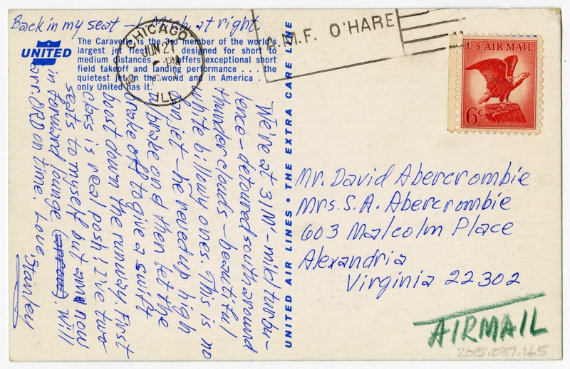 Image: postcard: United Air Lines, Sud Aviation Caravelle