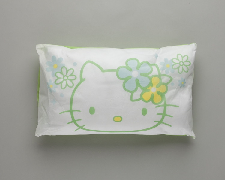 Image: pillow and pillowcase: EVA Air, Hello Kitty