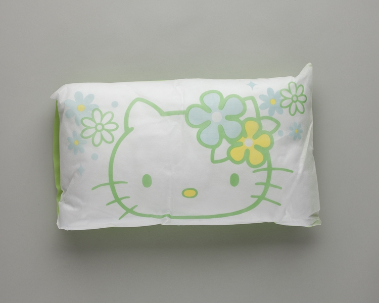 Image: pillow and pillowcase: EVA Air, Hello Kitty