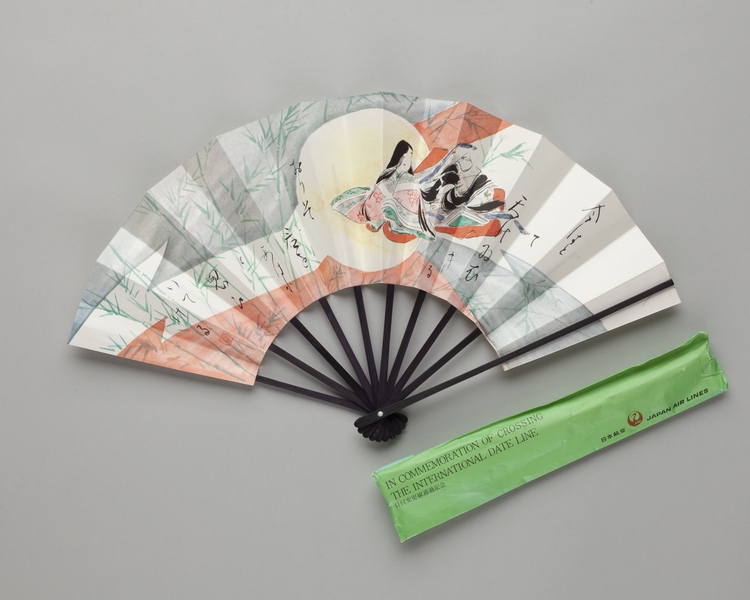 Image: folding fan and wrapper: Japan Air Lines