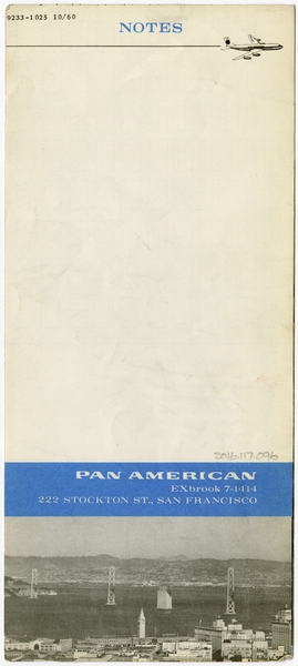 Image: tourist information brochure: Pan American World Airways, San Francisco
