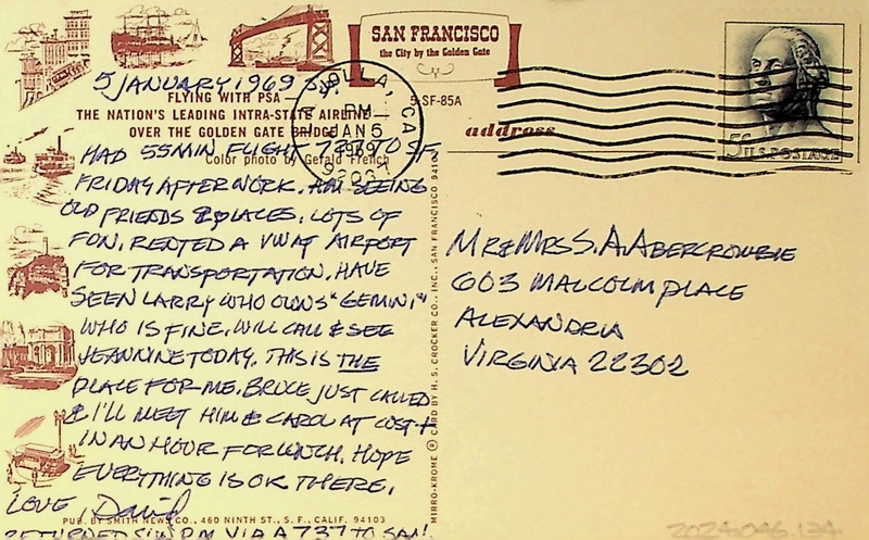 Image: postcard: Pacific Southwest Airlines (PSA)