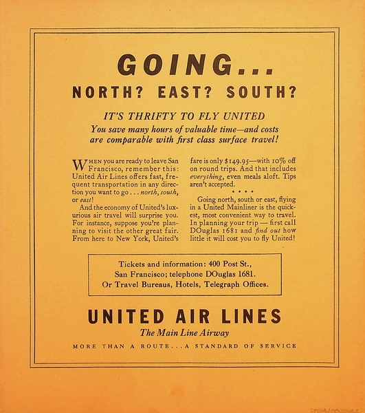 Image: brochure: United Air Lines, San Francisco