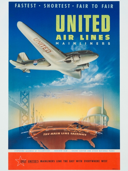 Image: poster: United Air Lines, Douglas DC-3