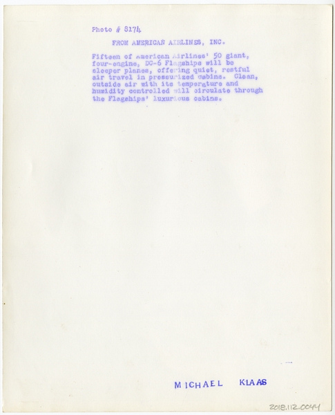 Image: photograph: American Airlines, Douglas DC-6