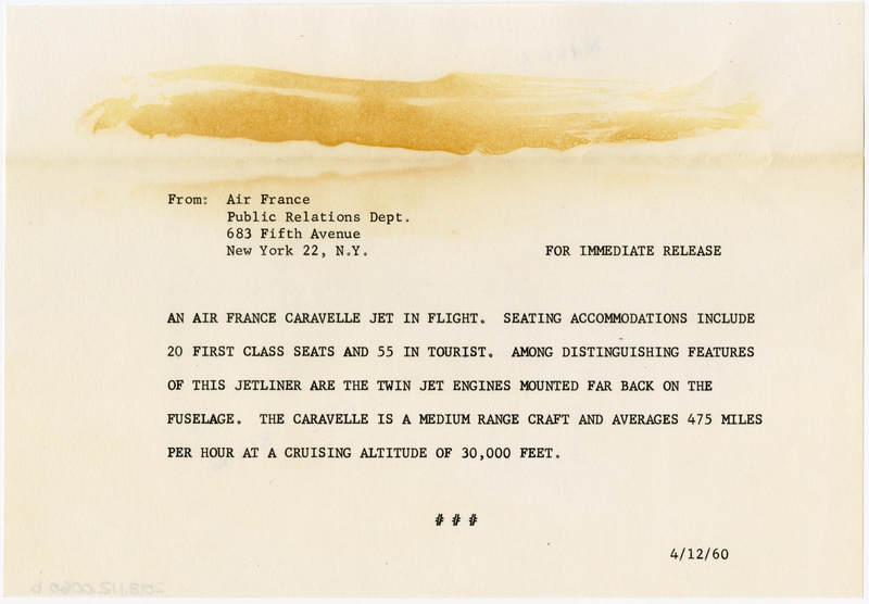 Image: photograph: Air France, Sud Aviation Caravelle