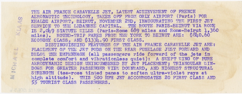 Image: photograph: Air France, Sud Aviation Caravelle