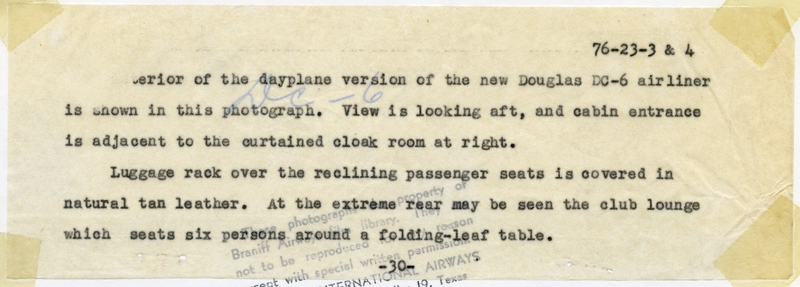 Image: photograph: Braniff International Airways, Douglas DC-6