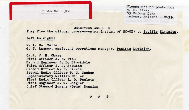 Image: photograph: Pan American Airways, Boeing 314 crew