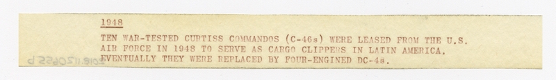 Image: photograph: Pan American World Airways, Curtiss C-46 Commando