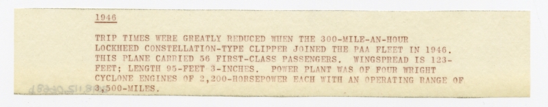 Image: photograph: Pan American World Airways, Lockheed L-049 Constellation