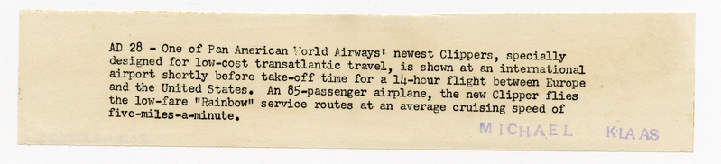 Image: photograph: Pan American World Airways, Douglas DC-6B Clipper Liberty Bell