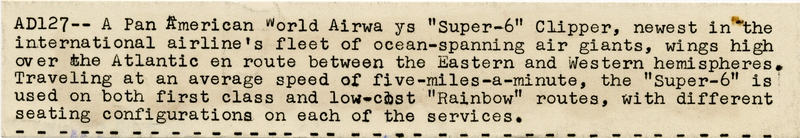 Image: photograph: Pan American World Airways, Douglas DC-6B Clipper Priscilla Alden