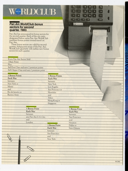 Image: mileage program newsletter: Pan American World Airways, WorldClub