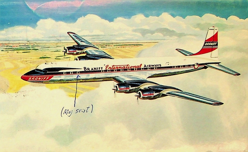 Image: postcard: Braniff Airways, Douglas DC-7C