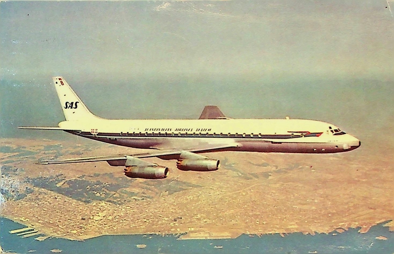 Image: postcard: Scandinavian Airlines System (SAS), Douglas DC-8C