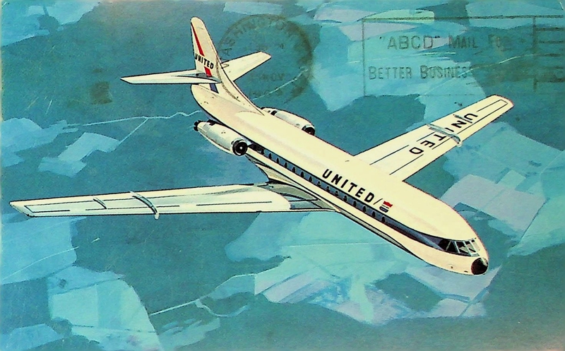 Image: postcard: United Air Lines, Sud Aviation Caravelle